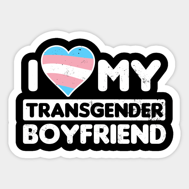 Transgender Heart Shirt | Love My Transgender Boyfriend Gift Sticker by Gawkclothing